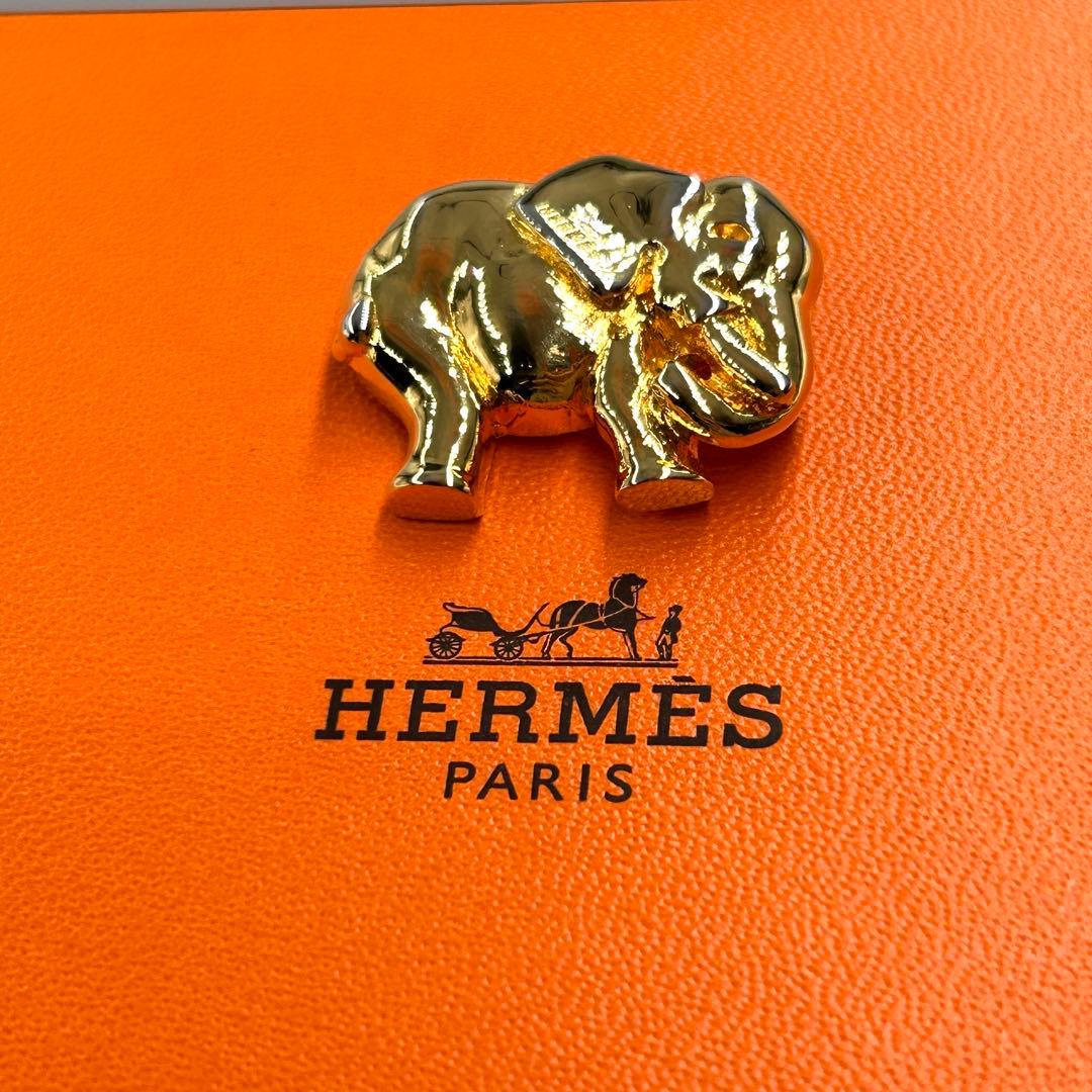 doghorsetiger様✨エルメス✨エレファント ブローチ ゴールド
