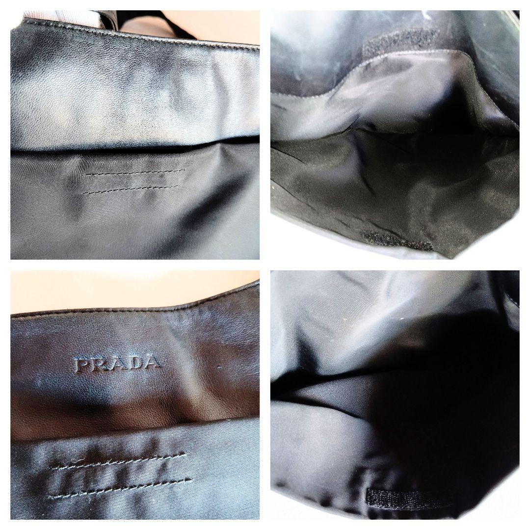 美品 プラダ ビンテージ ナイロン レザー ショルダーバッグ レディース メンズ
