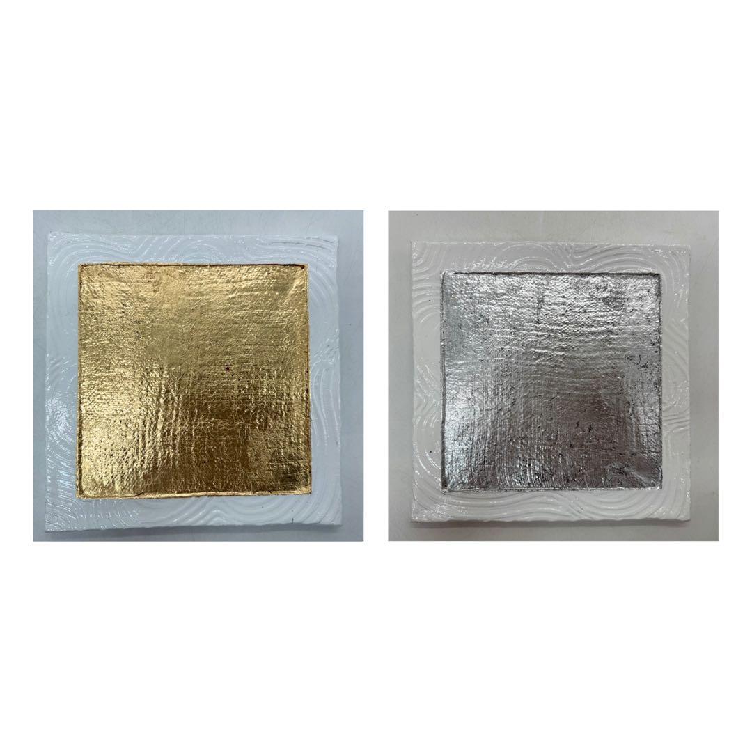坂田甚内作　金銀彩角皿　ペア　送料込み250611