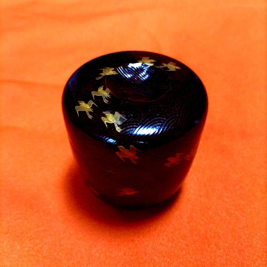 茶道具 棗 千鳥蒔絵金模様
