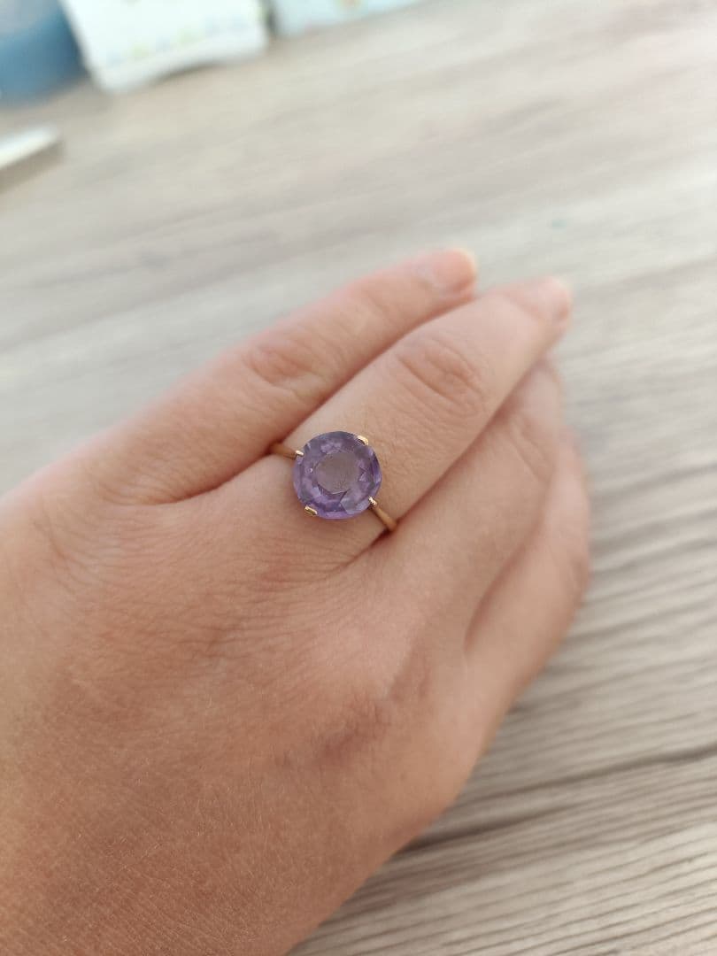 K18 大きな石　カラーチェンジ　リング　指輪　バイカラー