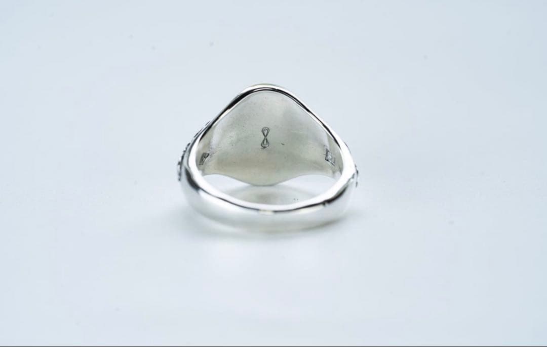 アクセサリー WAKANSILVERSMITH Oval signet ring olive
