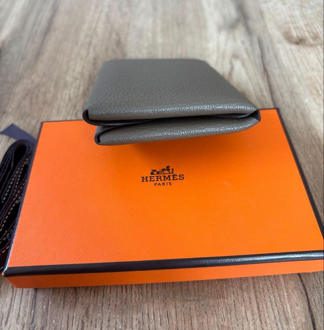 HERMES エルメス カルヴィデュオ　エトゥープ　美品