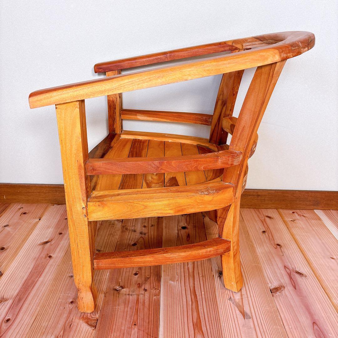 【良品】 つばきや チーク無垢材 ダイニングチェア ラウンジチェア