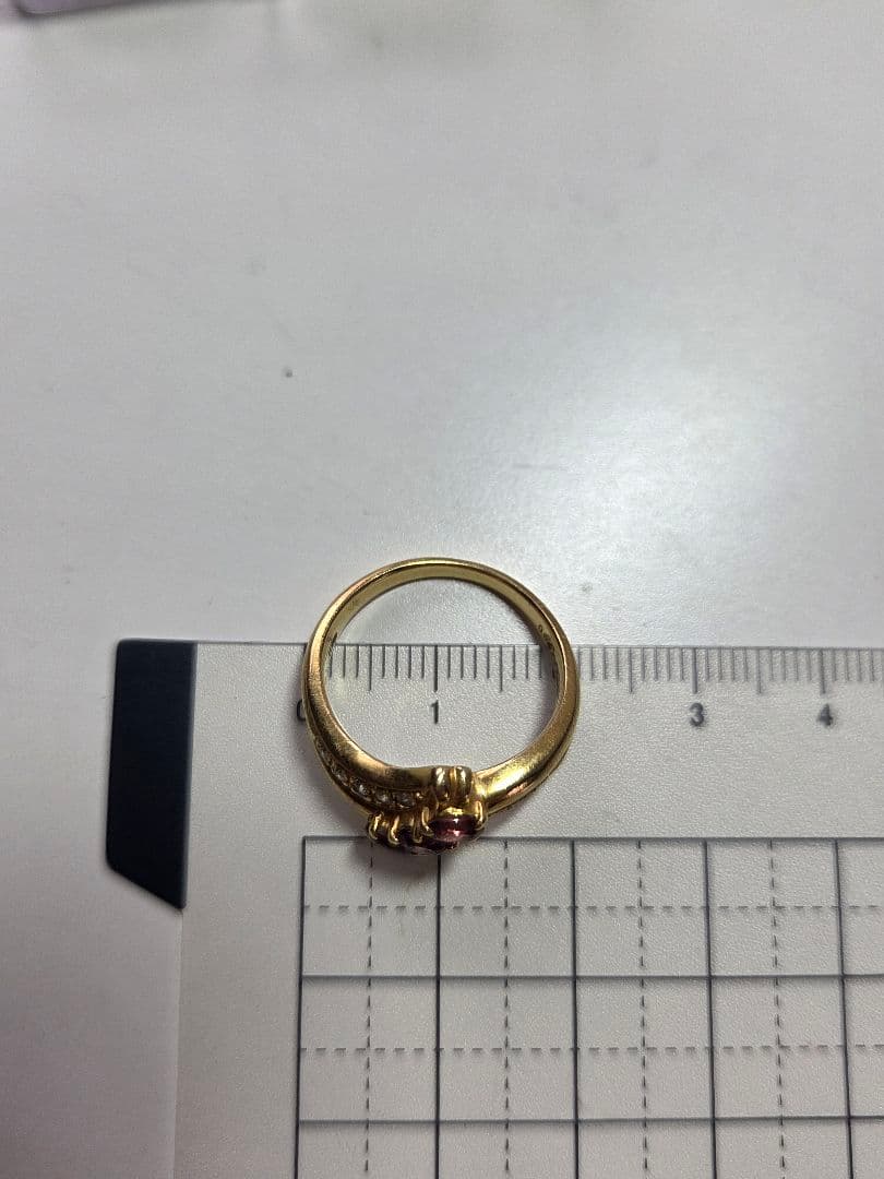 ト*ー様 金製リング ピンクトパーズ ダイヤモンド風