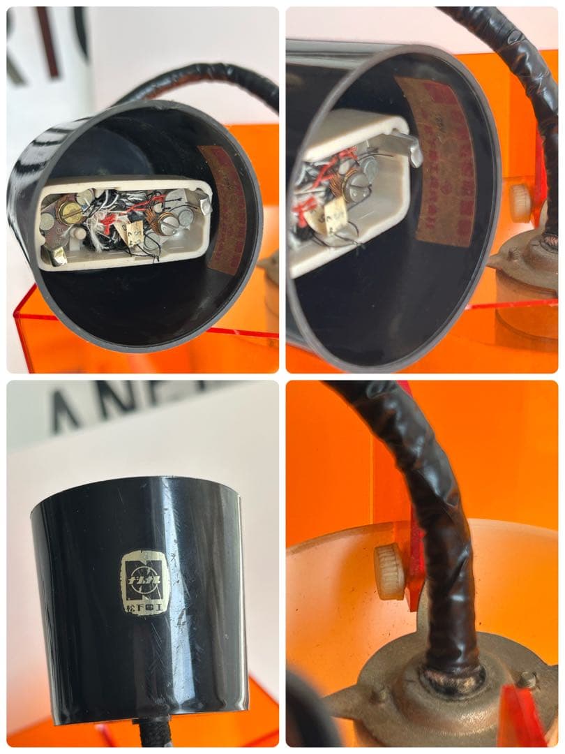 ヴィンテージ　アクリル　オレンジ　ペンダントライト　ナショナル　照明　昭和レトロ