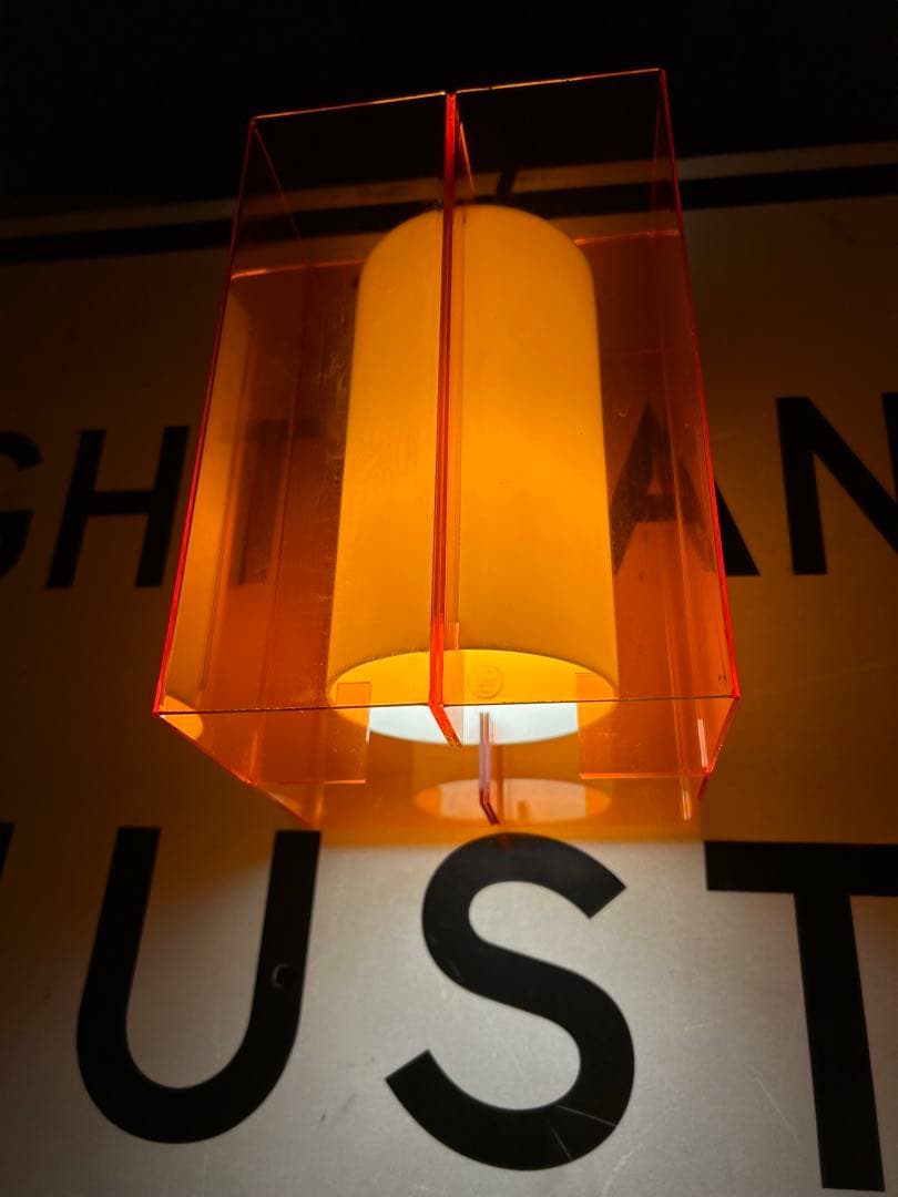 ヴィンテージ　アクリル　オレンジ　ペンダントライト　ナショナル　照明　昭和レトロ