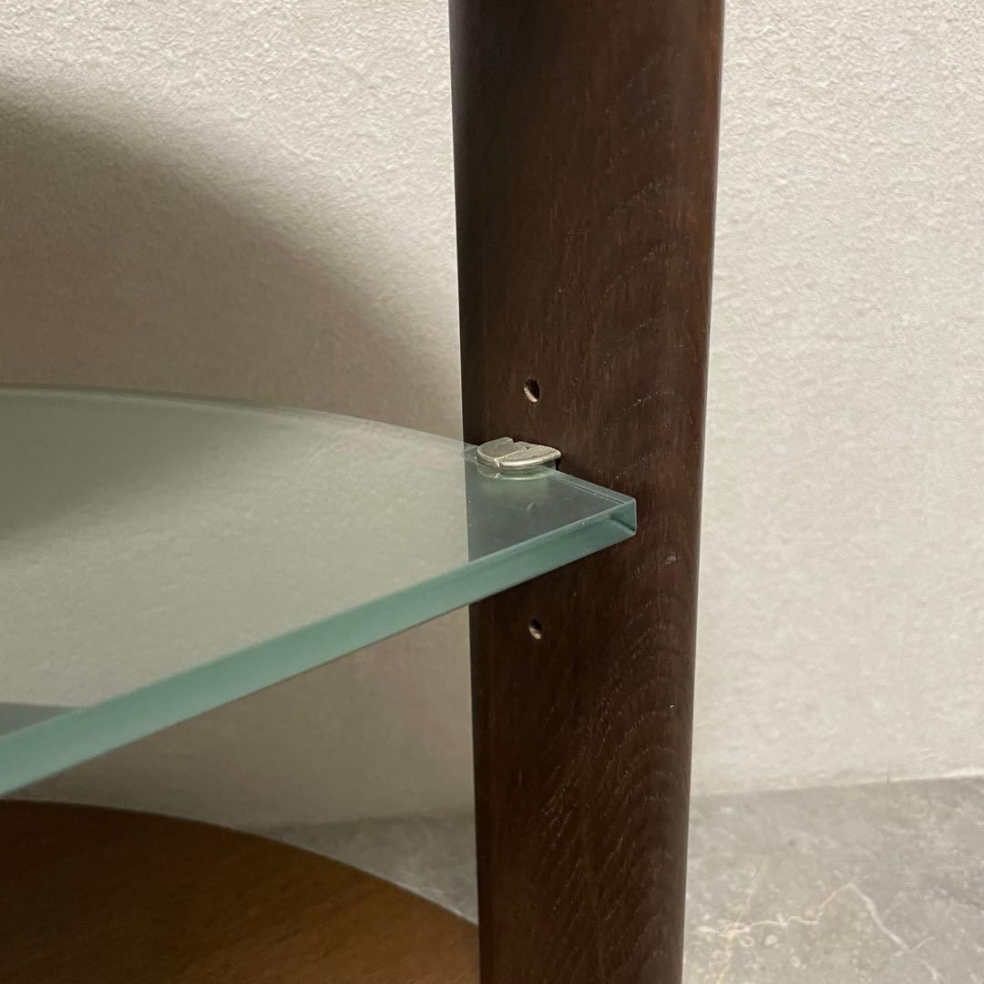 カリモク TVボード QUシリーズ　半円形　コーナー型　ガラス棚　廃盤品