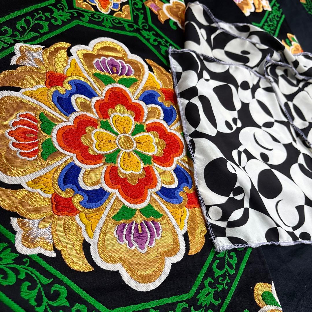 (う19) 個性派‼️彩りの芸術✨総絞り 青海波文様 アンティーク振袖㊗️③点セット