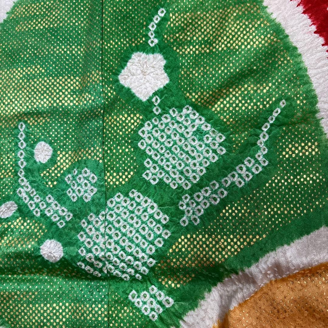 (う19) 個性派‼️彩りの芸術✨総絞り 青海波文様 アンティーク振袖㊗️③点セット