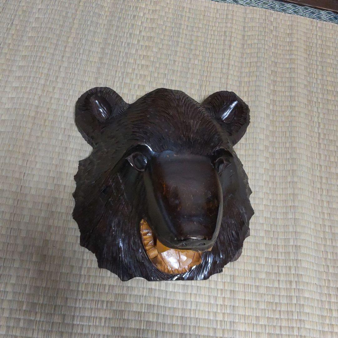 熊　クマ　木彫　壁掛　置物