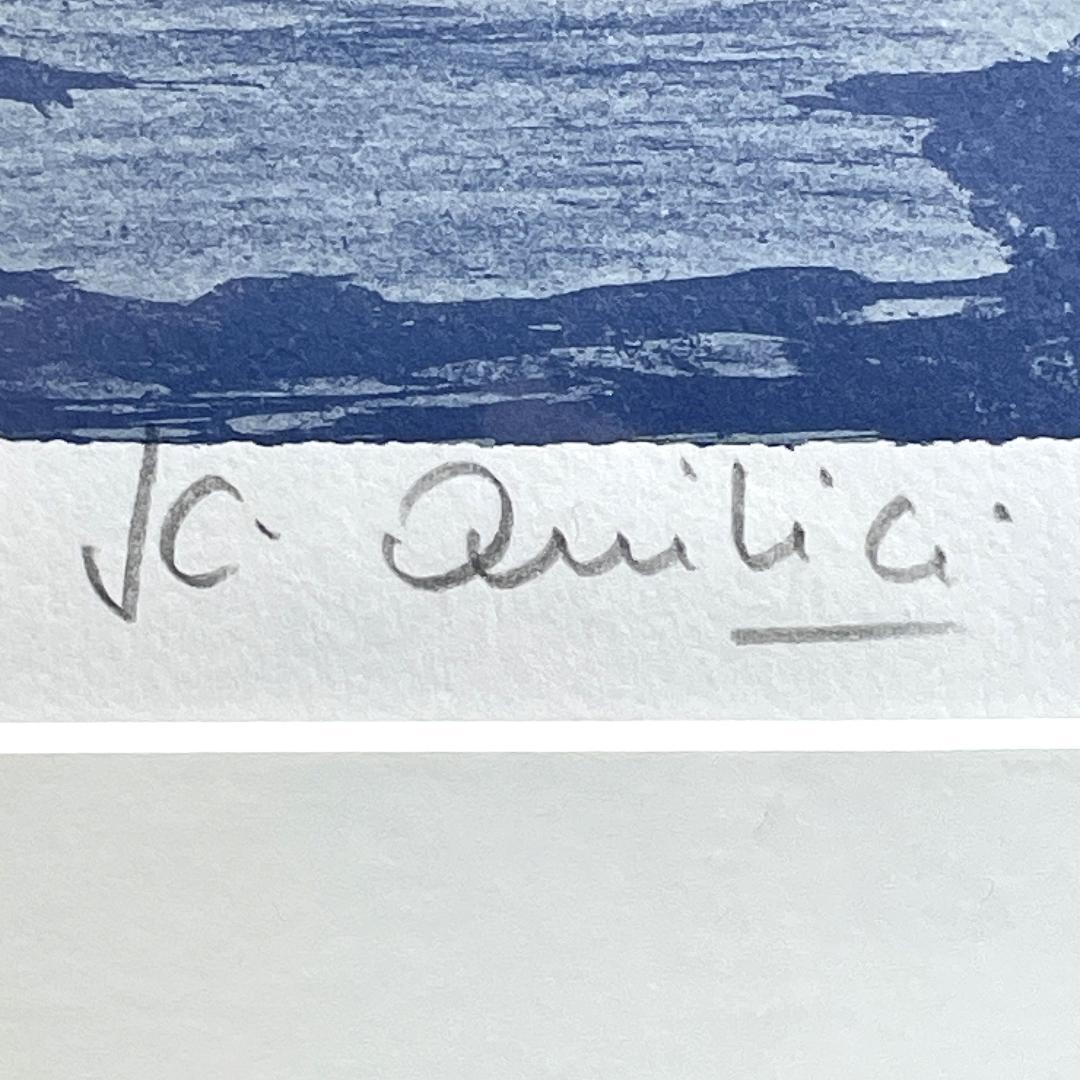 ジャン・クロード・キリチ『サントロペの港』大判 リトグラフ 真作 直筆サイン入り