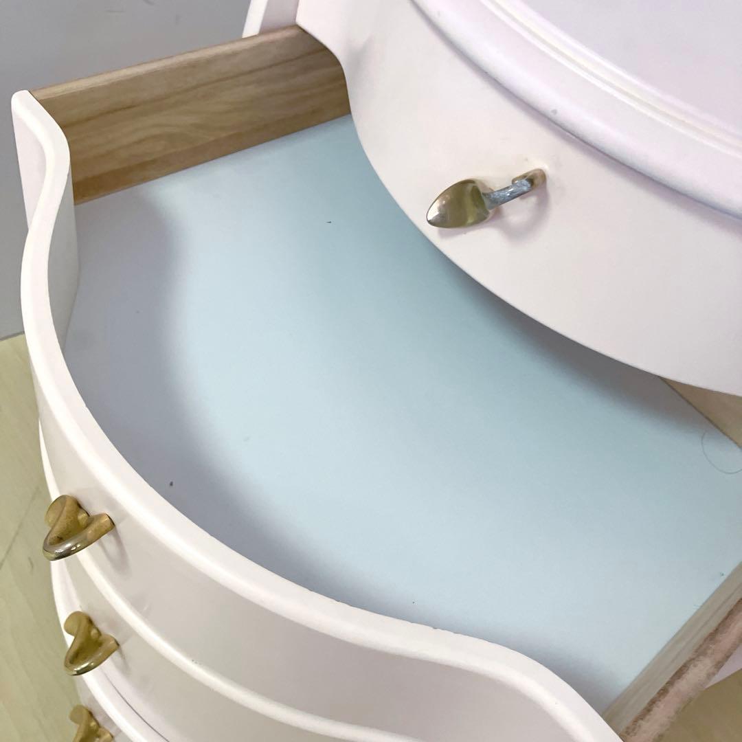 猫脚　アンティーク調　ペールピンク　サイドチェスト　コンソール　キャビネット