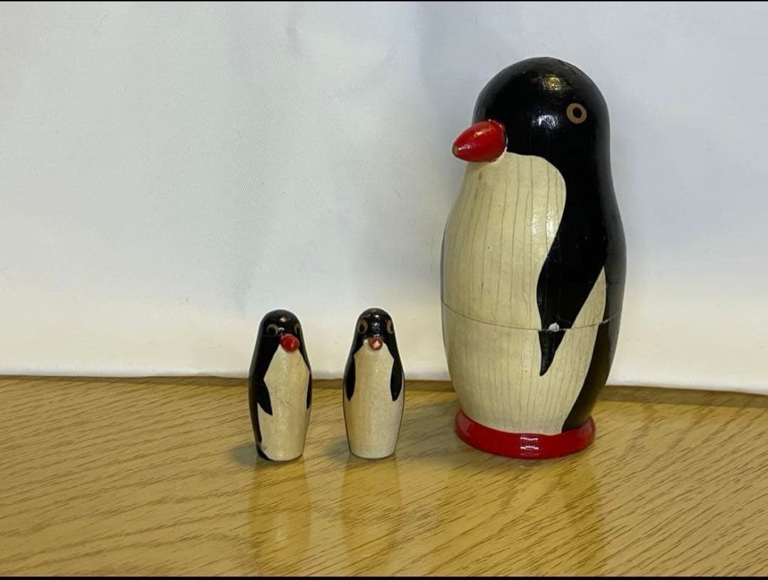 月末出品終了‼️レア‼️ソビエト時代のペンギンのマトリョーシカ3組。現状