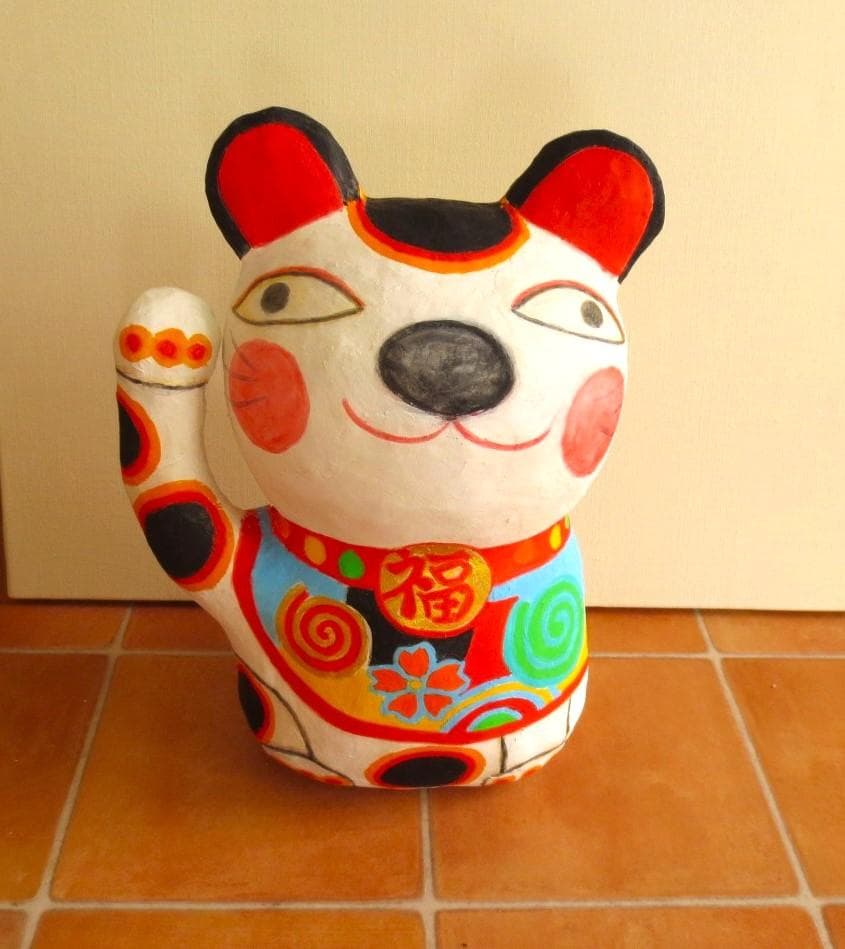 創作張り子　江戸招き猫