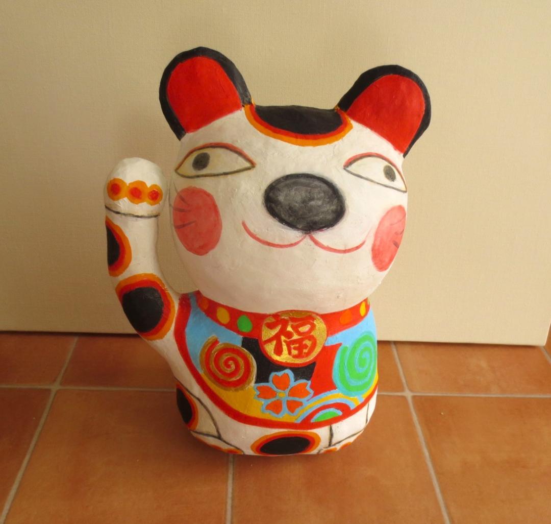 創作張り子　江戸招き猫