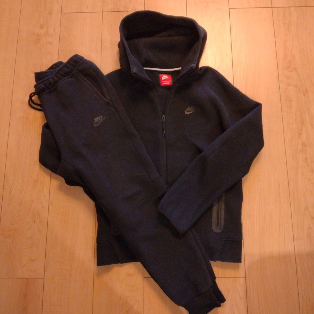 美品NIKE テックフリース 黒 セットアップ上M下S 国内正規新品購入