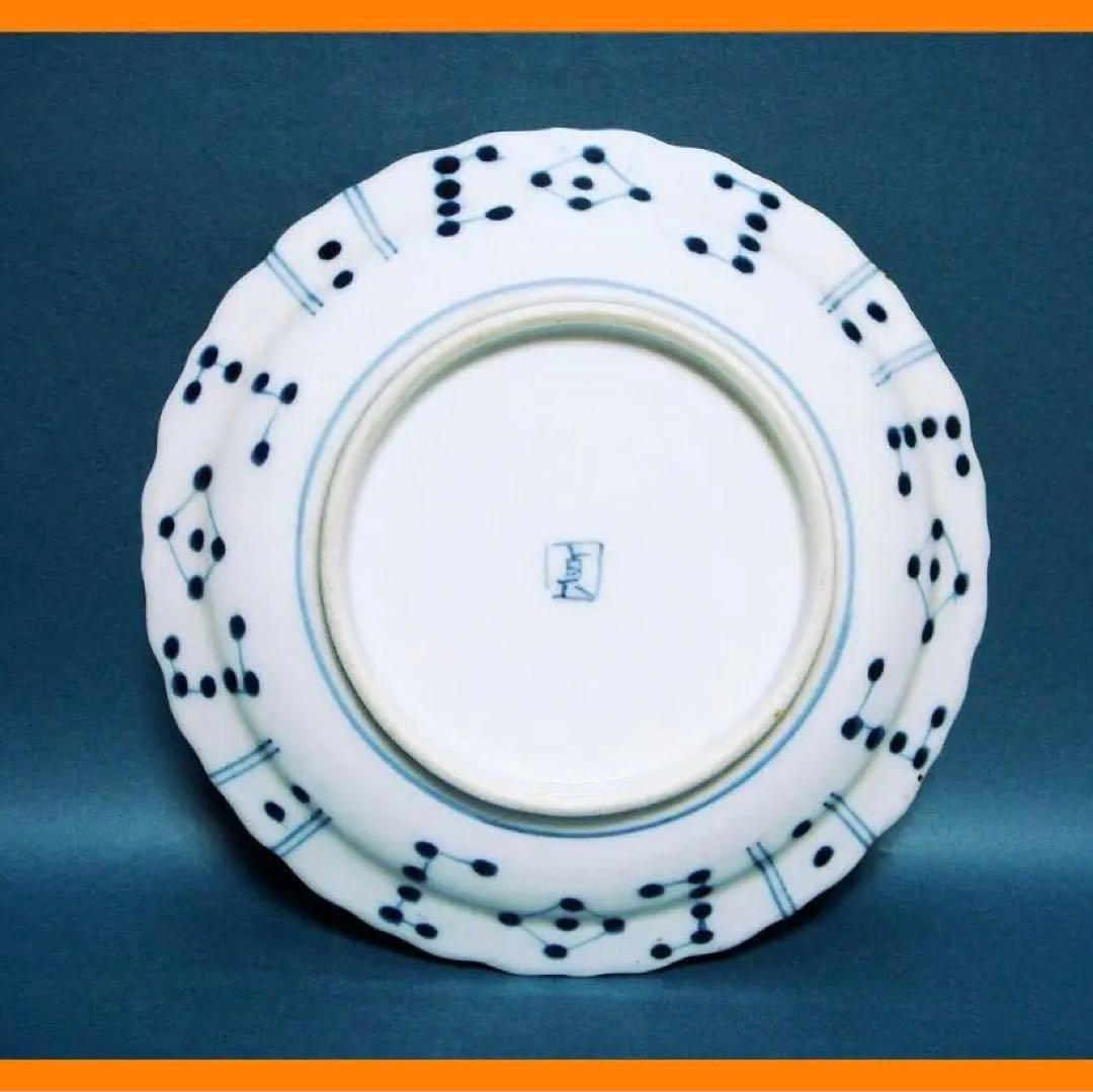 @@236『染付 山水 輪花皿』　/骨董品 古美術 古道具 アンティーク