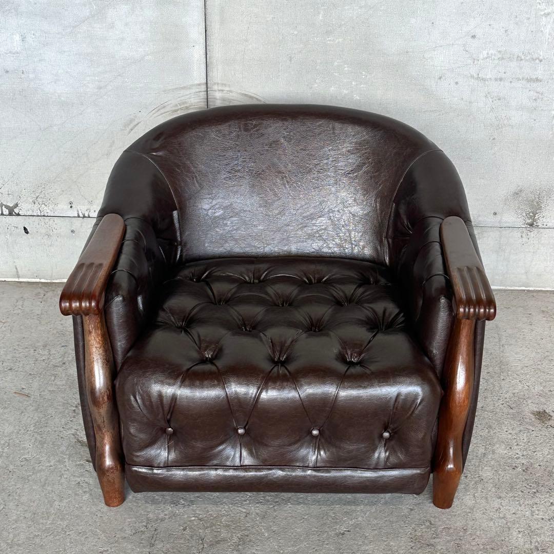 マルニ木工 ベルサイユ 本革シングルソファ Mスムース