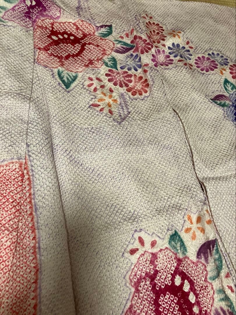 正絹　未使用品、総絞り振袖　　美品、袋帯