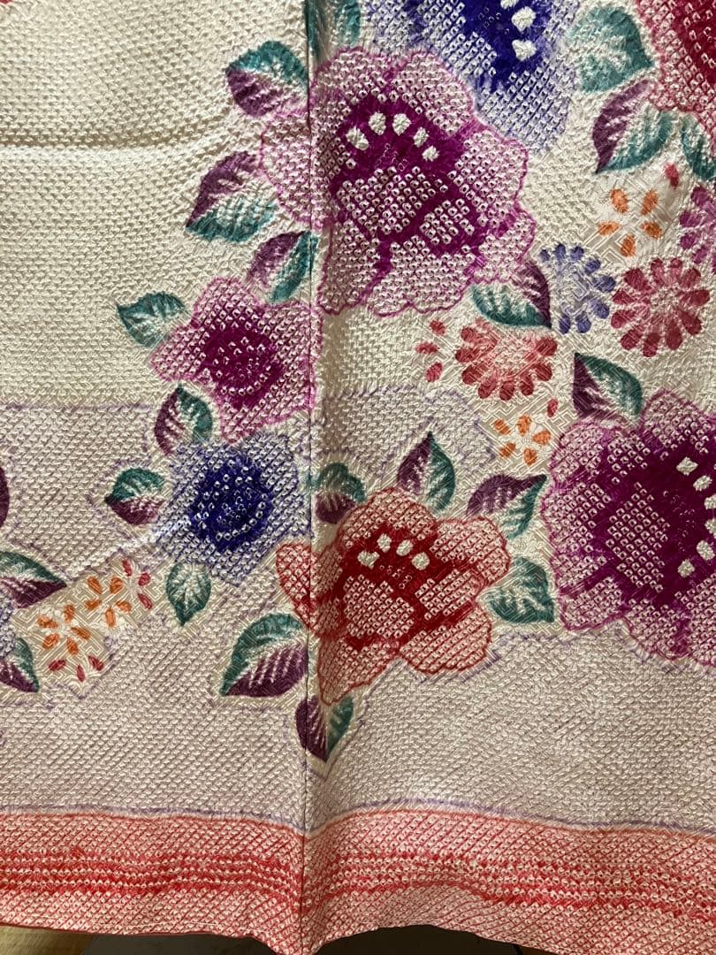 正絹　未使用品、総絞り振袖　　美品、袋帯