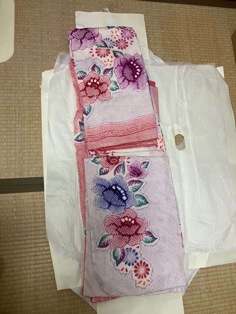 正絹　未使用品、総絞り振袖　　美品、袋帯