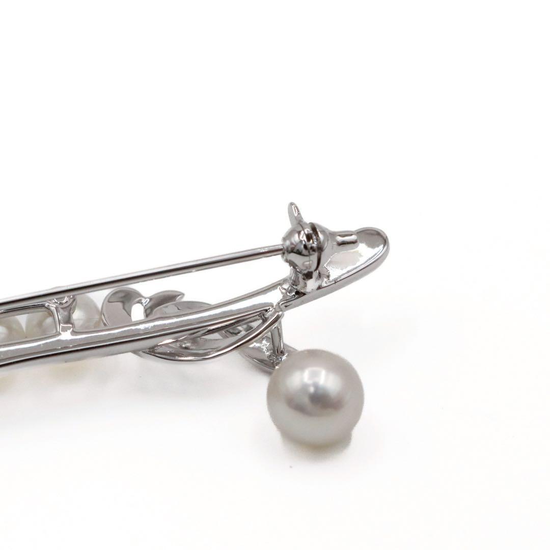 【未使用】MIKIMOTO ミキモト ブローチ パール S刻印 6P シルバー