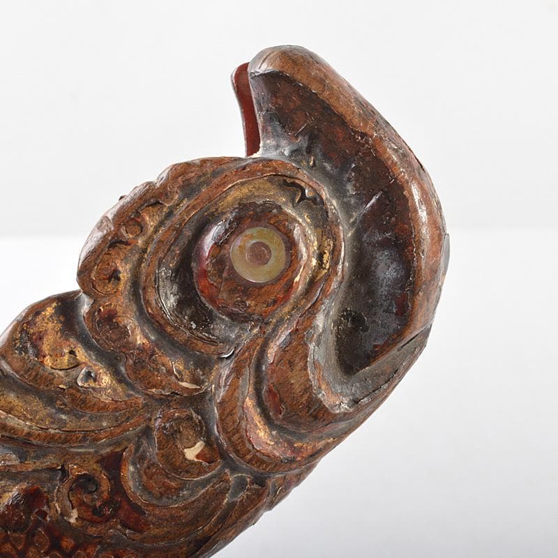 茶道具　唐物　漆塗　螺鈿装飾　魚　香合　時代箱　V　R6108