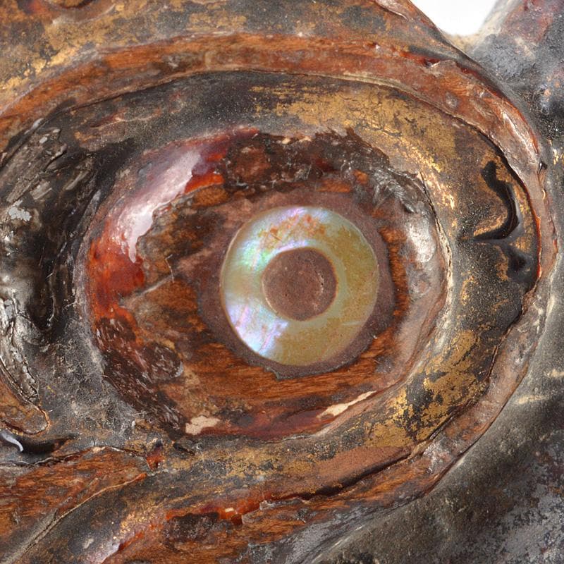 茶道具　唐物　漆塗　螺鈿装飾　魚　香合　時代箱　V　R6108