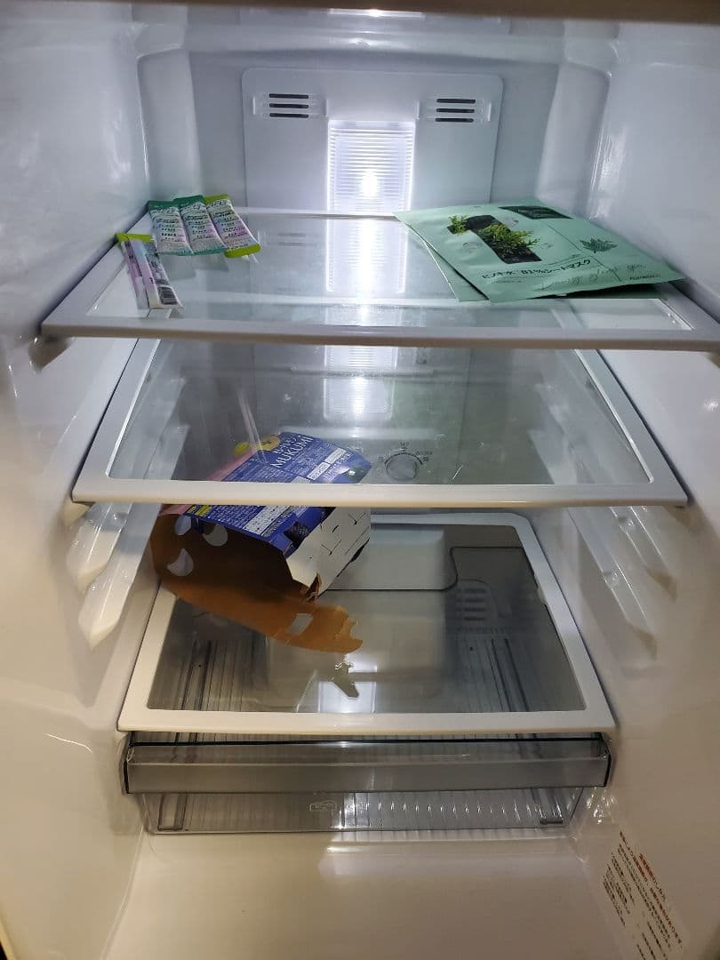 グレー 2ドア冷蔵庫 右開き