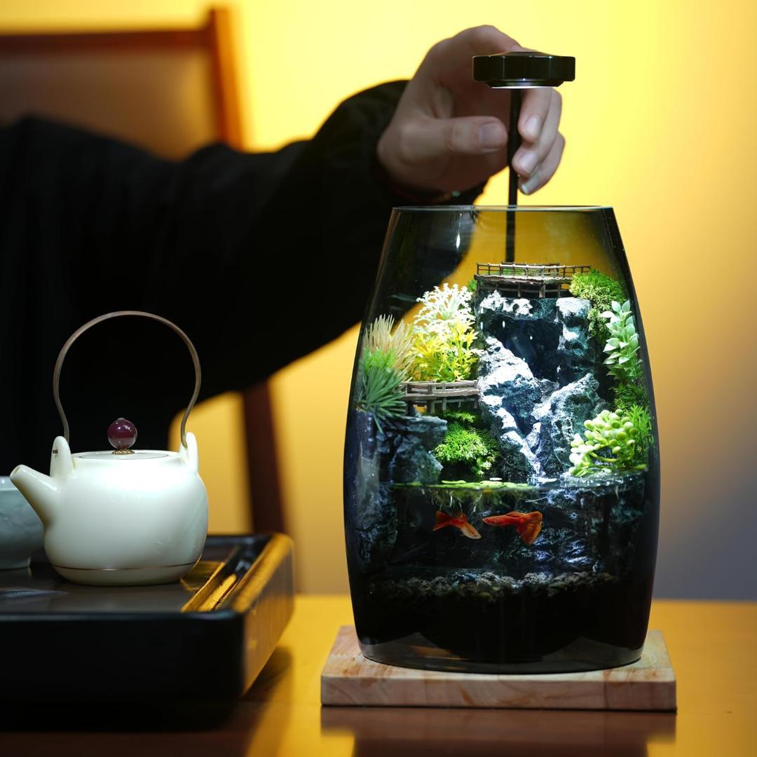 水を入れるだけですぐに始められる ミニチュアランドスケープアクアリウムBセット