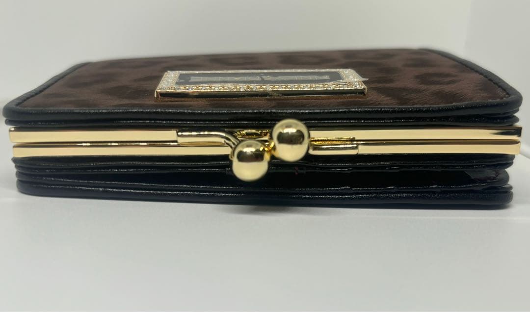 PINKY & DIANNE ソフトレオパード ヒョウ柄 口金 二つ折り財布