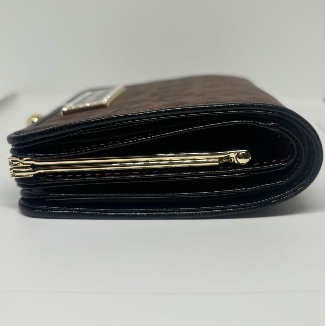 PINKY & DIANNE ソフトレオパード ヒョウ柄 口金 二つ折り財布