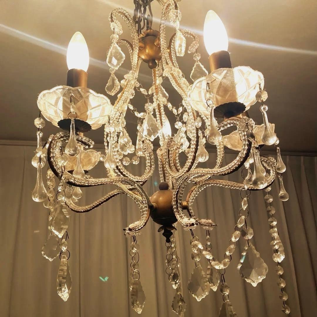 クリスタルシャンデリア ゴールド 5灯