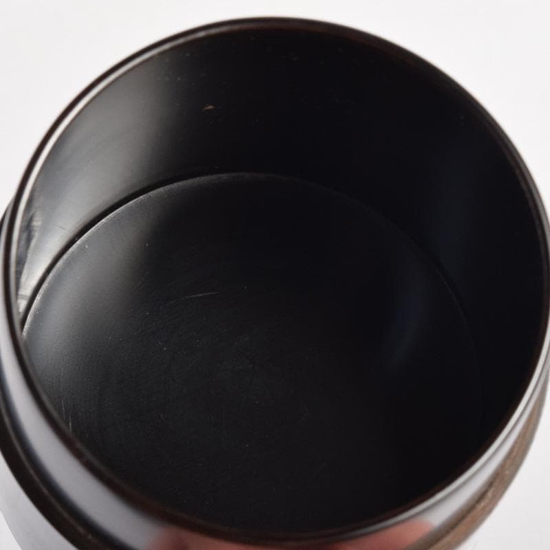 茶道具　山中塗　道場宗廣作　梅蒔絵　中次　共箱　V　8326