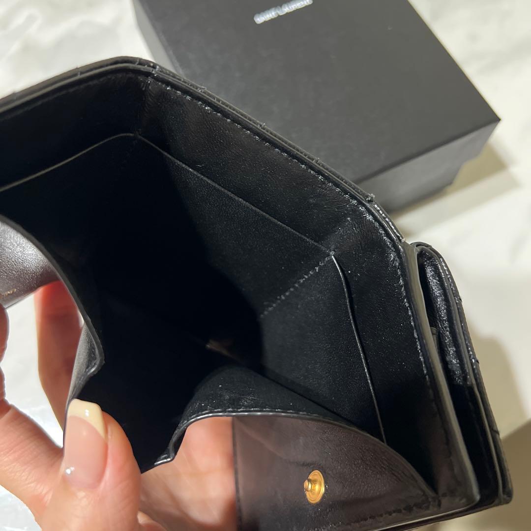 M.K　 SAINT LAURENT サンローラン三つ折り財布　ブラック
