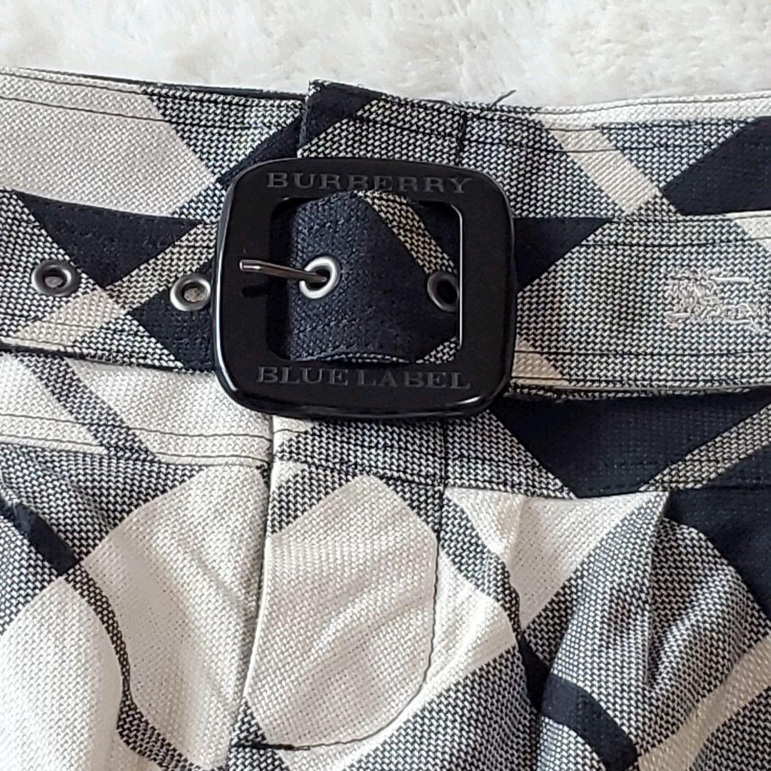 バーバリーブルーレーベル　キュロット　ショートパンツ　ノバチェック　ベルト　38