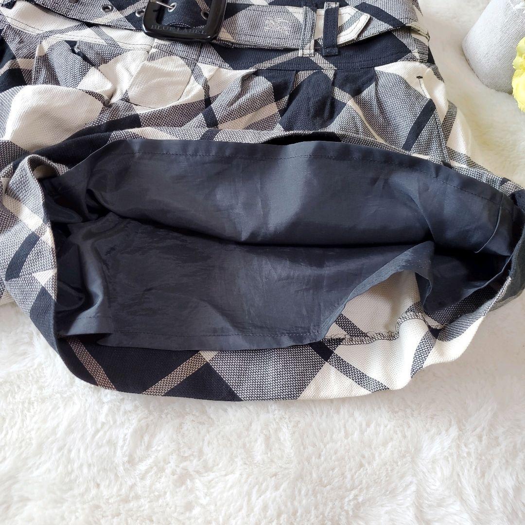 バーバリーブルーレーベル　キュロット　ショートパンツ　ノバチェック　ベルト　38