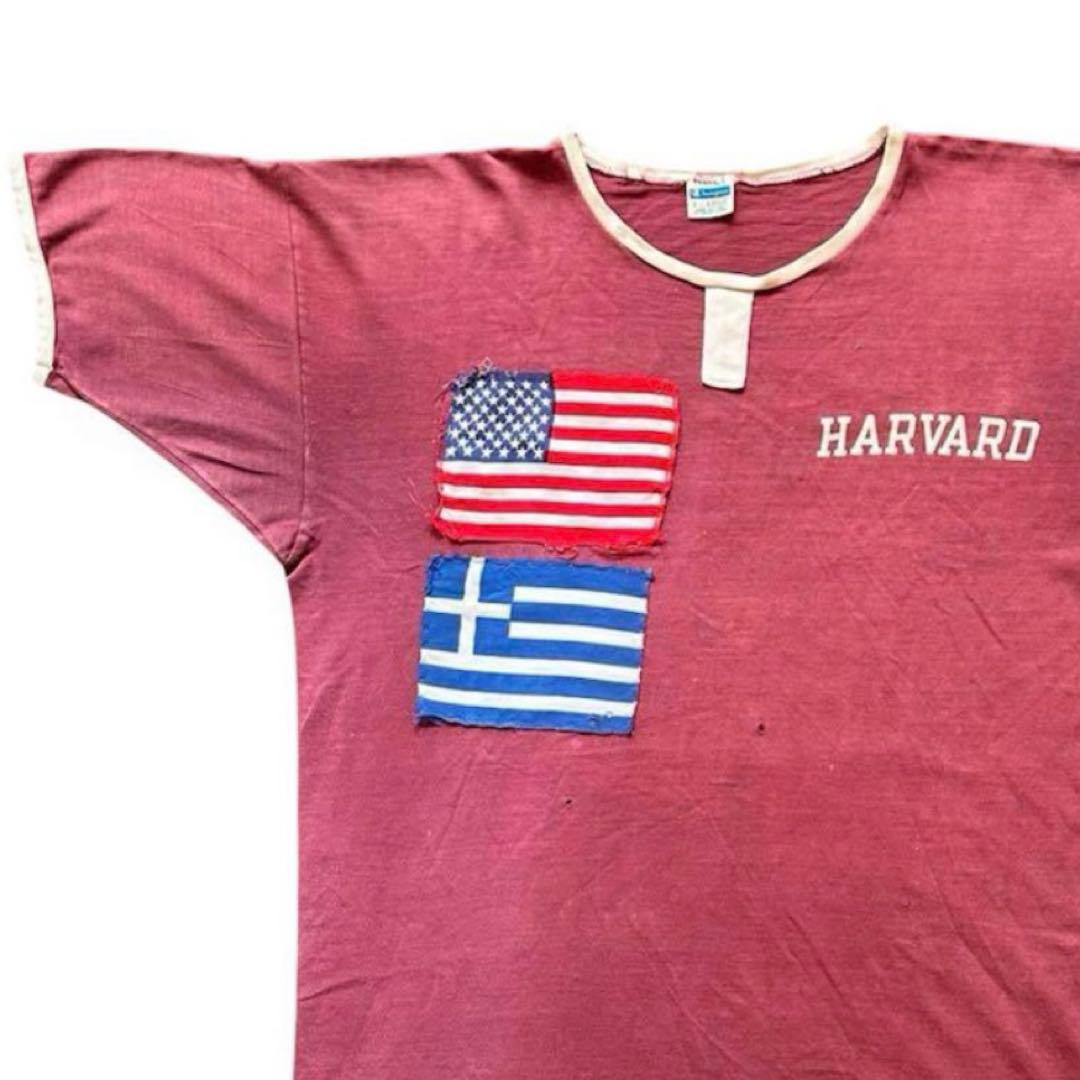 60s HARVARD COLLEGE champion リンガー Tシャツ