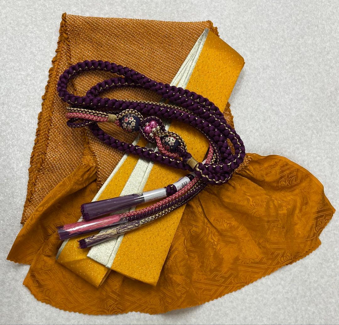 振り袖　フルセット　浜ちりめん　別誂長襦袢　深緑　個性的　友禅　成人式　717