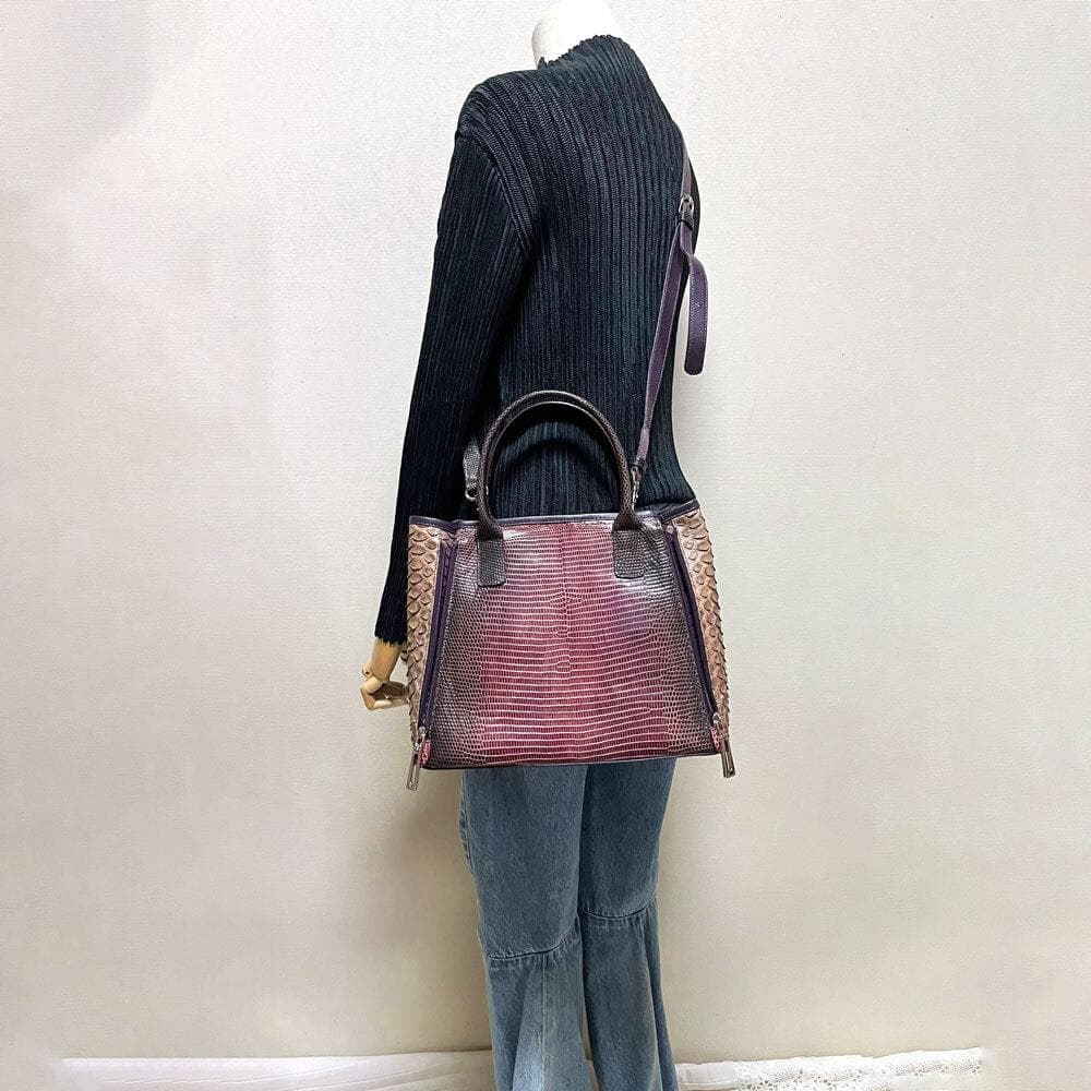 レア マームエレガンス パイソン×リザード 本革 2way ショルダーバッグ