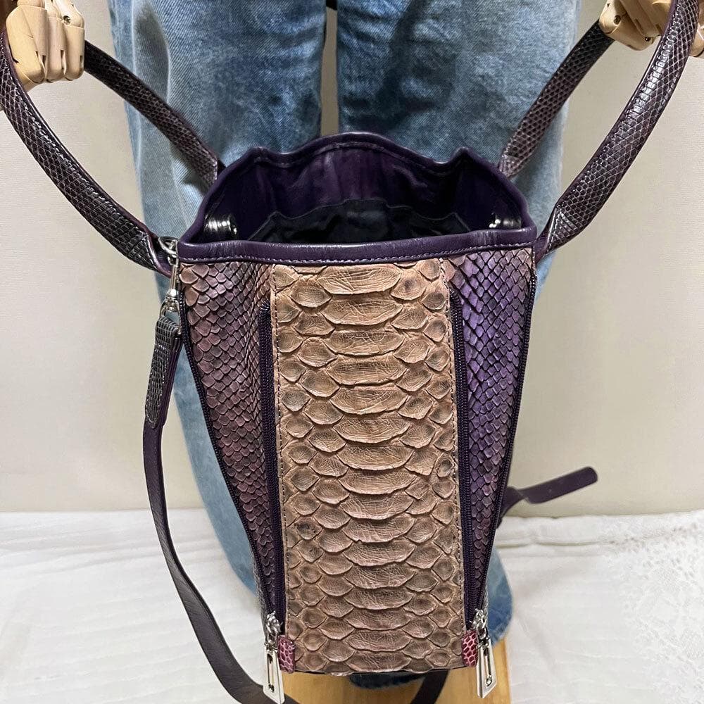 レア マームエレガンス パイソン×リザード 本革 2way ショルダーバッグ