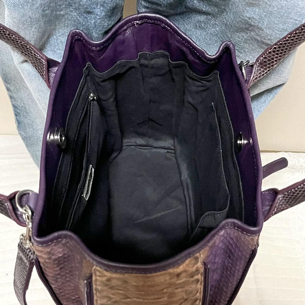 レア マームエレガンス パイソン×リザード 本革 2way ショルダーバッグ