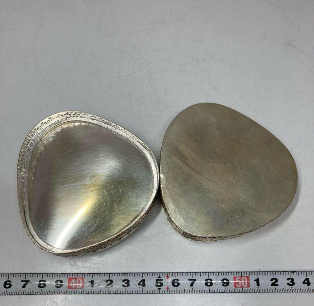 中国古玩 粉彩シャム銀蓋物