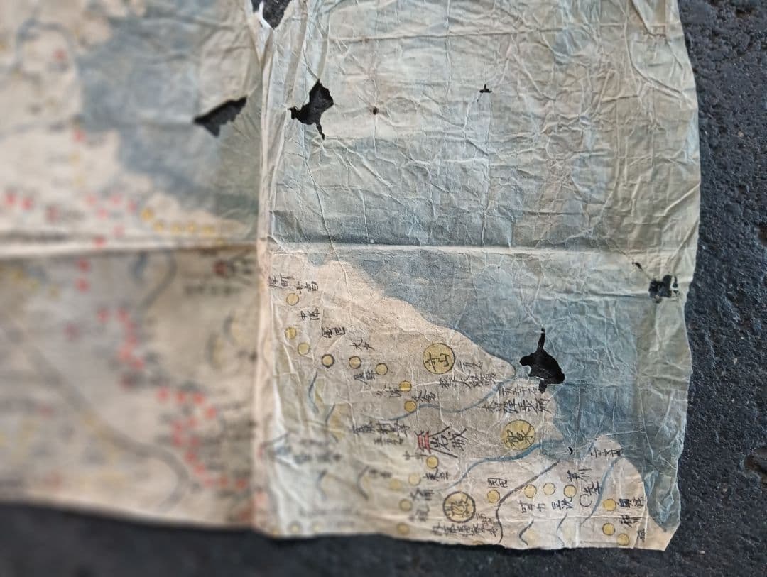 山形・宮城・福島城絵図十城　和紙台紙　肉筆彩色　お城　古地図　手描　仙台　古文書