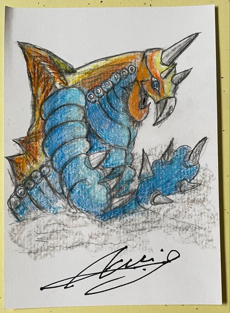 特撮デザイナー井口昭彦先生　バキシムのデザイン当時の復元原画　直筆サイン入り