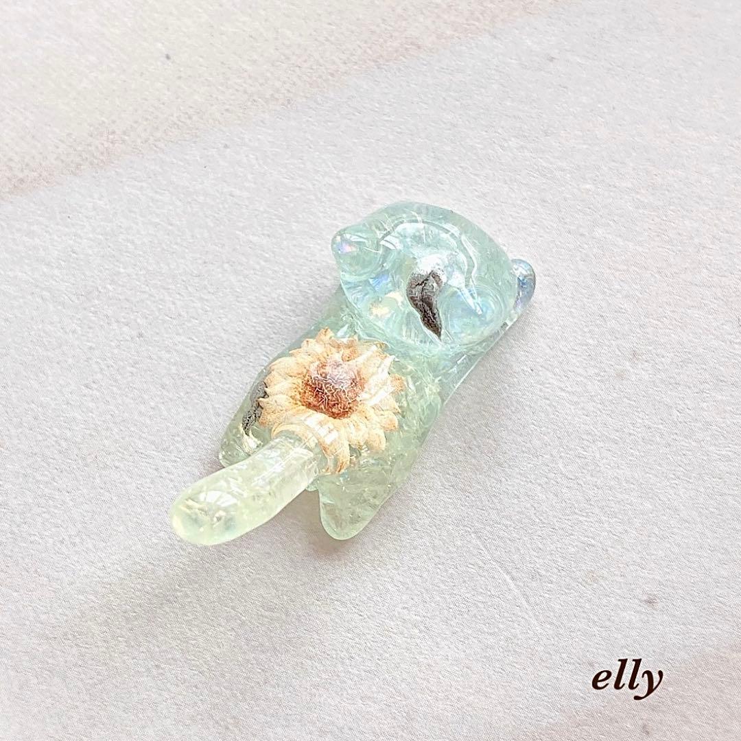 【ゆきゆっきー❄様】天然石　琉球ガラス　ラベンダー　とびつき猫　レジン　チャーム