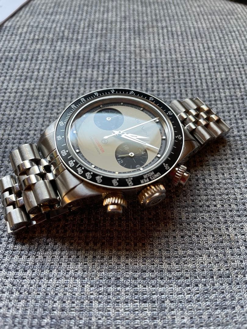 専用outline チックタック 2レジスタークロノグラフ パンダ