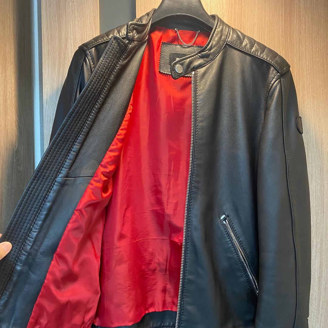 【美品】ディーゼル ラムレザー ライダース Mサイズ ブレイブマン ブラック