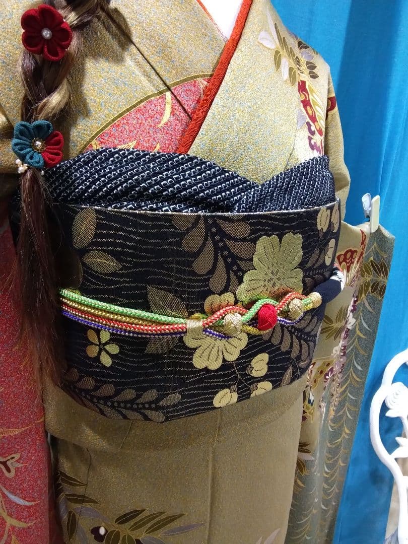 振袖フルセット、正絹振袖成人式、重ね衿、帯揚げ帯締め、西陣高級袋帯、襦袢